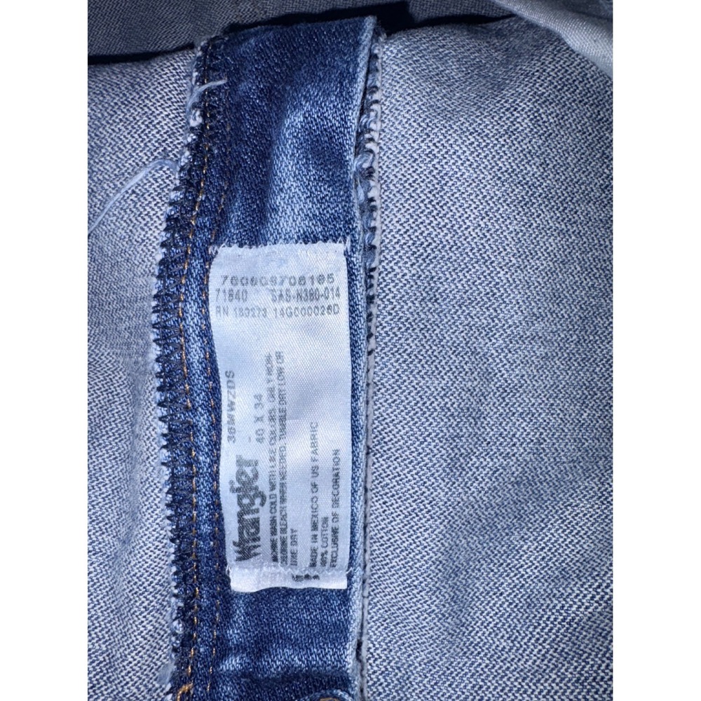Wrangler Mens Jeans 40x34 Slim Fit Blue Denim Vintage Western Style - Picture 6 of 7